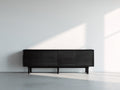 Dielenschränke Holzwerkstoff 180x40x60 cm schwarz für Flur mit 4 Türen und Holzmaserung