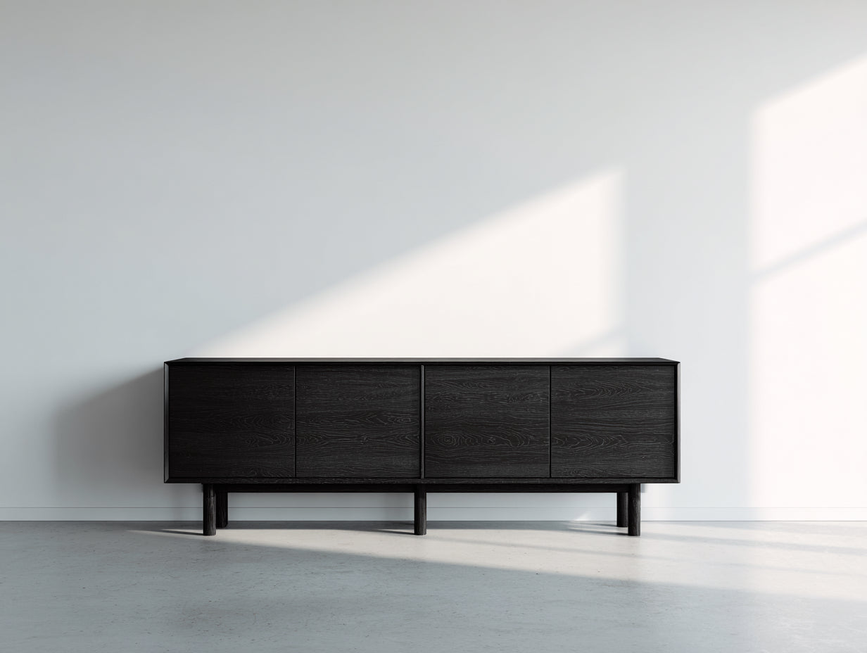 Dielenschränke Holzwerkstoff 180x40x60 cm schwarz für Flur mit 4 Türen und Holzmaserung