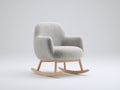 Schaukelstühle Bouclé-Stoff Hellgrau 84x70x86 cm - Holzgestell - gepolsterter Relaxsessel