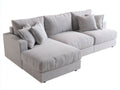 Ecksofa Stoff Hellgrau 280x180x85 cm - breite Liegefläche - modernes Wohnzimmer-Sofa