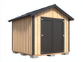 Gartenhäuser Holz und Metall 300x240x260 cm - Naturholz-Anthrazit - Gerätehaus mit Doppeltür für Garten