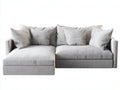 Ecksofa Stoff Hellgrau 260x170x82 cm - breite Liegefläche - modernes Wohnzimmer Sofa