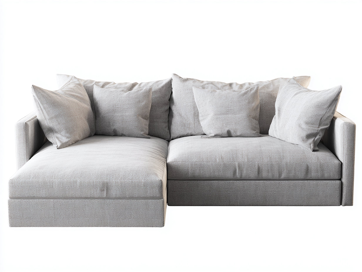 Ecksofa Stoff Hellgrau 260x170x82 cm - breite Liegefläche - modernes Wohnzimmer Sofa