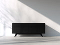 Dielenschränke Rillenfront 170x42x72 cm - Schwarz - Schrank mit 4 Türen