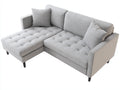 Ecksofa Strukturstoff 245x165x84 cm - Hellgrau Beige Schwarz - Sofa mit Ottomane