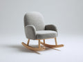 Schaukelstühle Bouclé-Stoff Grau 84x70x86 cm - Holzgestell - gepolsterter Relaxsessel