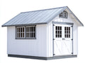 Gartenhäuser Holz und Metall 360x260x260 cm - Weiß-Grau - Landhaus Gerätehaus für Garten