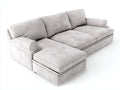 Ecksofa Stoff 285x180x85 cm hellbeige für Wohnzimmer mit breiter Liegefläche und weichen Armlehnen