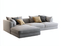 Ecksofa Stoff 300x180x82 cm hellgrau beige für Wohnzimmer mit breiter Chaiselongue und modernem Design