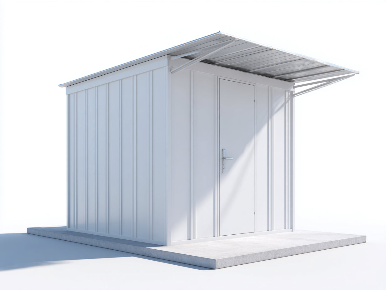 Gartenhäuser Metall Weiß 240x200x220 cm - mit Tür - modernes Gerätehaus