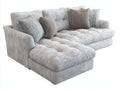Ecksofa Stoff 300x185x75 cm Hellgrau für Wohnzimmer - modernes Design mit Steppung
