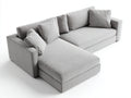 Ecksofa Strukturstoff 280x180x85 cm - Hellgrau - Gepolstertes Sofa mit Ottomane im modernen Stil für das Wohnzimmer